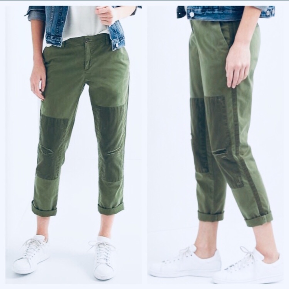 🌵Gap EUC Girlfriend Chino Distressed Army Green